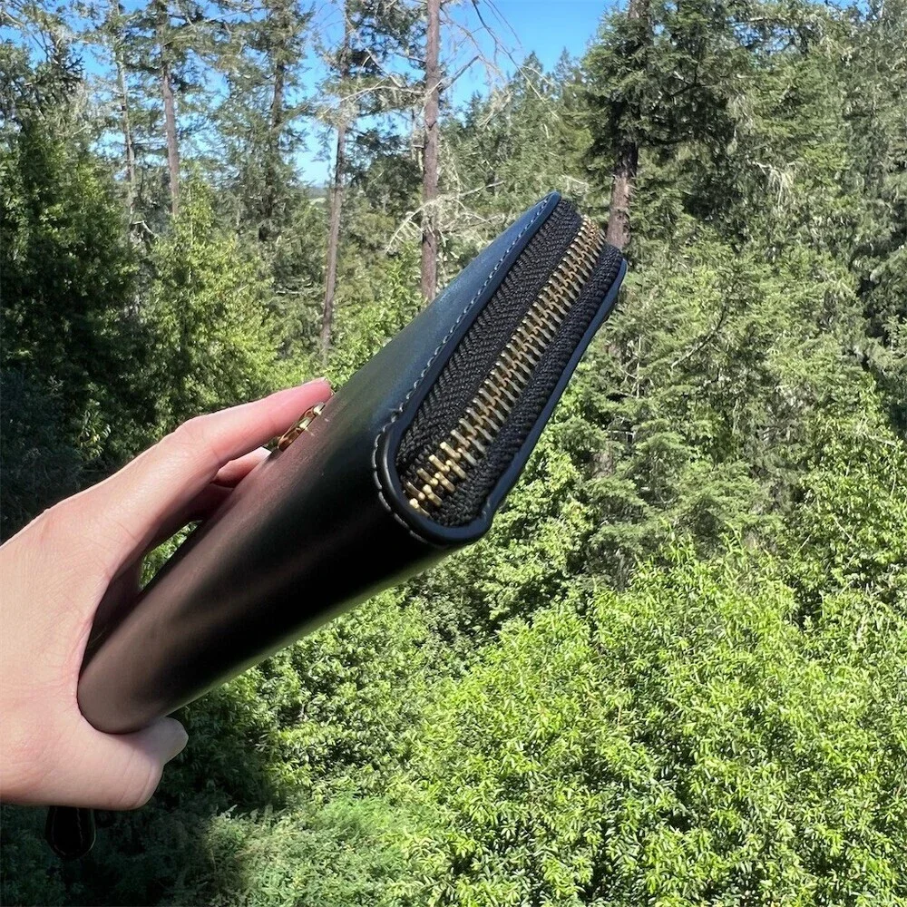 COACH Smooth BLACK Leather Wallet with Gold Hardware AUTHENTIC